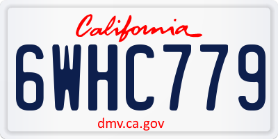 CA license plate 6WHC779