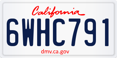 CA license plate 6WHC791