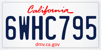 CA license plate 6WHC795