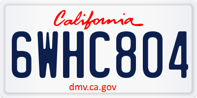 CA license plate 6WHC804