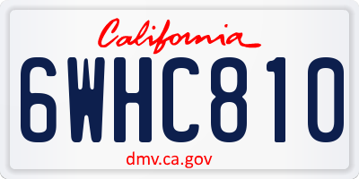CA license plate 6WHC810