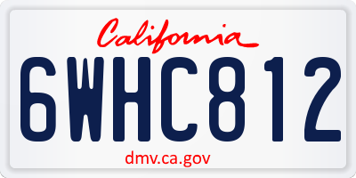 CA license plate 6WHC812