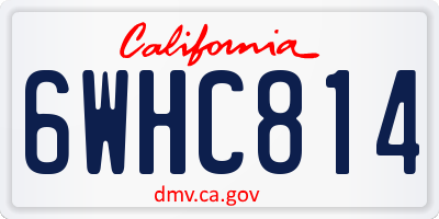 CA license plate 6WHC814