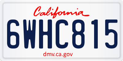 CA license plate 6WHC815