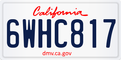 CA license plate 6WHC817