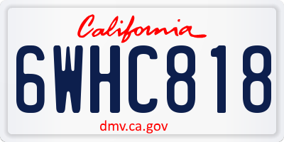CA license plate 6WHC818