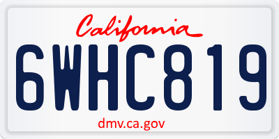 CA license plate 6WHC819