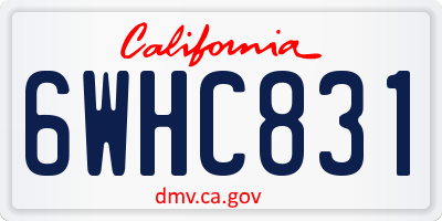 CA license plate 6WHC831
