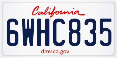 CA license plate 6WHC835