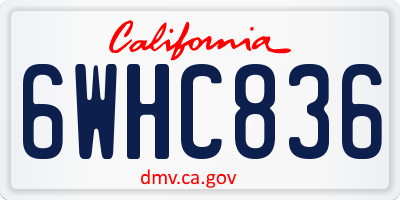 CA license plate 6WHC836