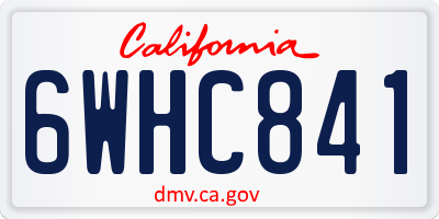CA license plate 6WHC841