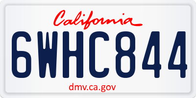CA license plate 6WHC844