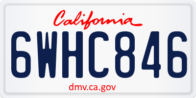 CA license plate 6WHC846
