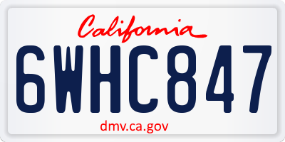 CA license plate 6WHC847