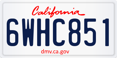 CA license plate 6WHC851