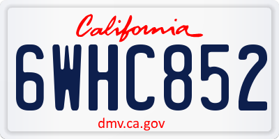 CA license plate 6WHC852
