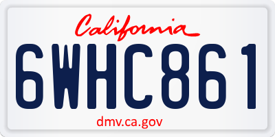 CA license plate 6WHC861