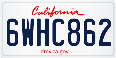 CA license plate 6WHC862