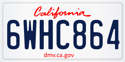 CA license plate 6WHC864