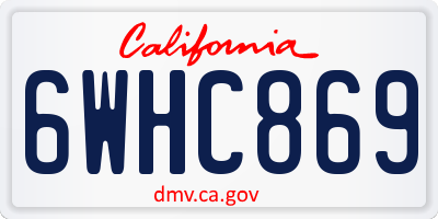 CA license plate 6WHC869