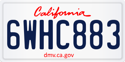 CA license plate 6WHC883