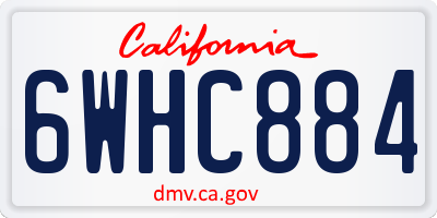 CA license plate 6WHC884
