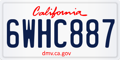 CA license plate 6WHC887