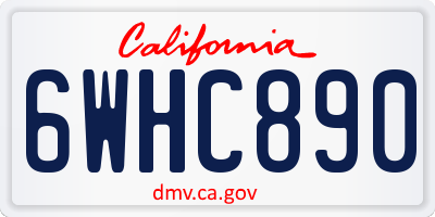 CA license plate 6WHC890