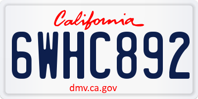 CA license plate 6WHC892
