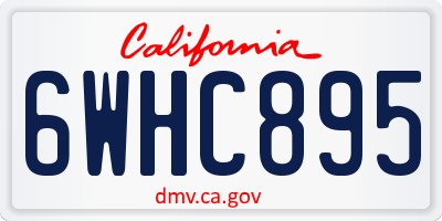 CA license plate 6WHC895