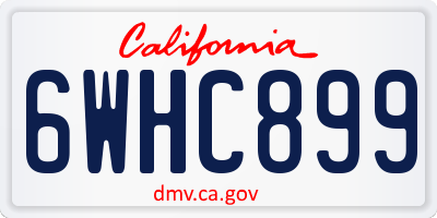CA license plate 6WHC899