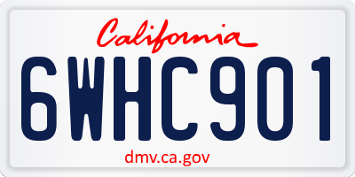CA license plate 6WHC901