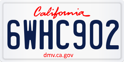 CA license plate 6WHC902