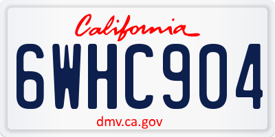 CA license plate 6WHC904