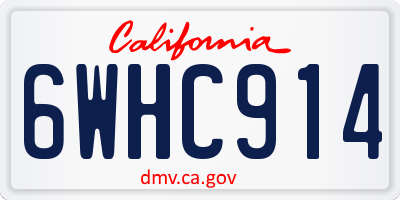 CA license plate 6WHC914