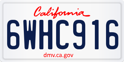 CA license plate 6WHC916