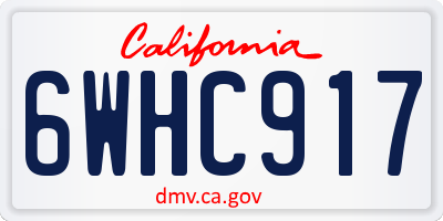 CA license plate 6WHC917