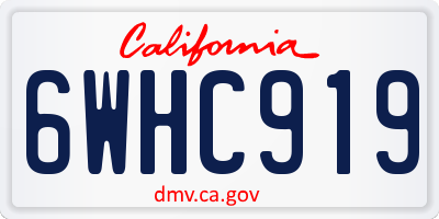 CA license plate 6WHC919
