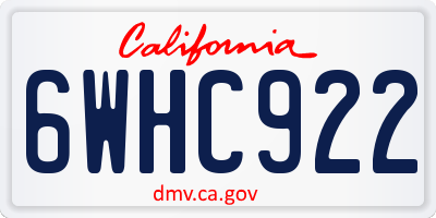 CA license plate 6WHC922