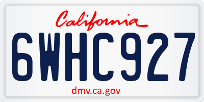 CA license plate 6WHC927
