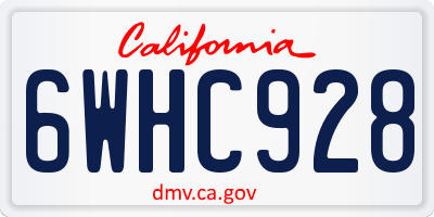 CA license plate 6WHC928