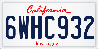 CA license plate 6WHC932