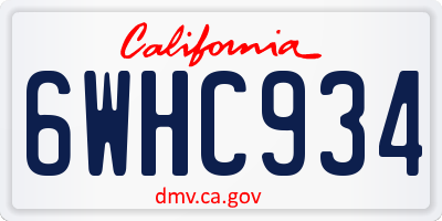 CA license plate 6WHC934