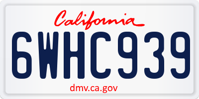CA license plate 6WHC939