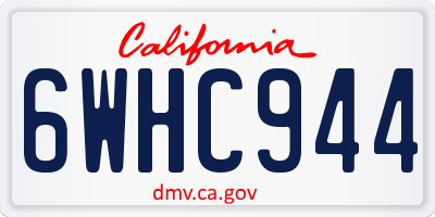 CA license plate 6WHC944