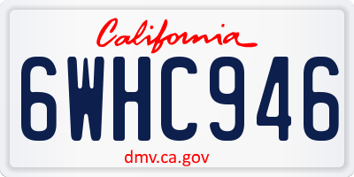 CA license plate 6WHC946