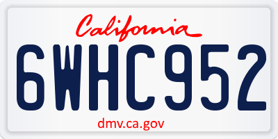 CA license plate 6WHC952
