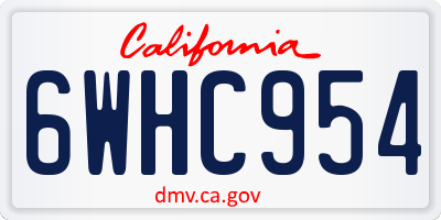 CA license plate 6WHC954