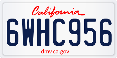 CA license plate 6WHC956