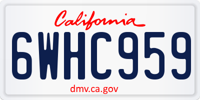 CA license plate 6WHC959